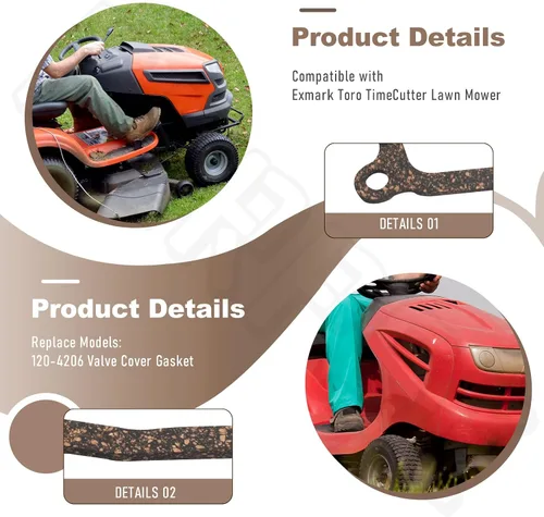Vista 3 de 120-4206 Junta de tapa de válvula compatible con cortacésped Exmark Toro TimeCutter, compatible con modelos 74616, 74629, 74621, 127-9358