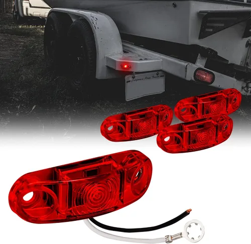 Vista 24 de TRUE MODS Luz de marcador LED de 2.5" ámbar para remolque con bisel cromado [DOT FMVSS 108] [SAE P2] [montaje superficial] [impermeable IP67] Luces