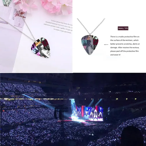Vista 7 de ItsStarred Eras Tour Guitar Pick Swifties Collar con colgante inspirado en el álbum TS para fanáticos de la música, regalo mercancía