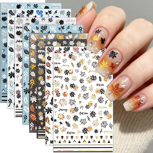 Vista 27 de Calcomanías de uñas de gato, 8 hojas de calcomanías autoadhesivas 3D con diseño de gato dorado, plateado, negro, blanco, para niños, niñas, mujeres