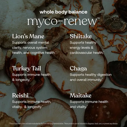 Vista 4 de True Grace Mushroom Myco-Renew Blend - Apoyo inmunológico diario - 60 cápsulas - Orgánico