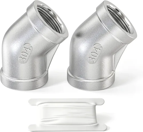 Vista 32 de TAISHER 2 piezas de acero inoxidable 304 accesorios de codo de 90 grados, tubo hembra NPT de 1 pulgada a 1 pulgada NPT hembra 304 accesorio