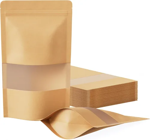 Vista 18 de FireKylin 100 bolsas resellables, bolsas de papel con ventana mate para pequeñas empresas, cremallera y bolsas sellables con calor para embalaje