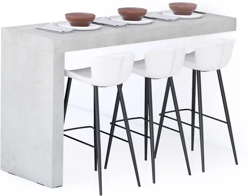 Vista 82 de Mobili Fiver Evolution - Mesa alta de bar de cocina fabricada en Italia Ahorra Espacio, Mesa de altura de mostrador montada en la pared para 1