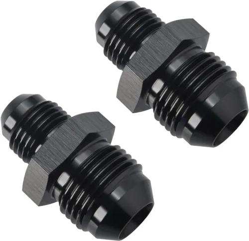 Vista 9 de 3AN macho a 3AN macho Flare 45 grados Unión acoplador adaptador de montaje aluminio negro