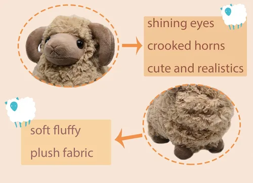 Vista 4 de BABOLI Peluche de oveja de peluche adorable y esponjoso, súper suave y lindo, muñeca de cordero, regalos bonitos para niños y niñas, regalo
