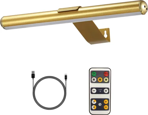 Vista 8 de MIOBLUE Luces LED para fotos con control remoto, luz de metal de 16 pulgadas, lámpara de visualización recargable, luz de diana regulable