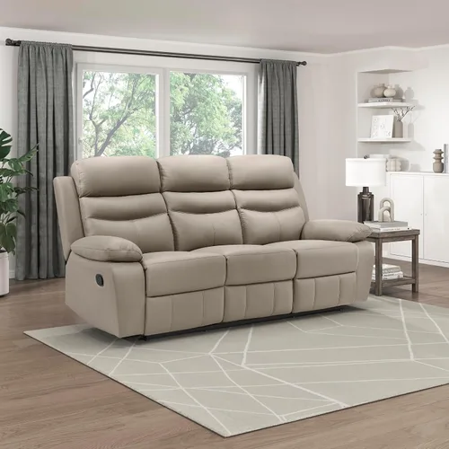 Vista 21 de Lexicon Leather Match - Sofá reclinable manual para pared, color azul