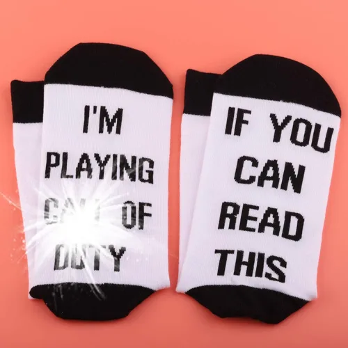 Vista 4 de LEVLO Call Game Lover Gift Video Games Calcetines de algodón elástico cómodo unisex calcetines para jugadores