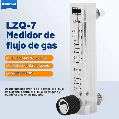 Vista 3 de Caudalímetro de gas de aire acrílico 2-20LPM con válvula de control para medir gas de control