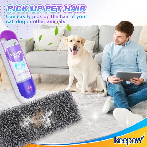 Vista 6 de KEEPOW Almohadillas de microfibra reutilizables para mopa Swiffer Powermop, paquete de 2, almohadillas de mopa eléctrica para trapeador de 13 a 15