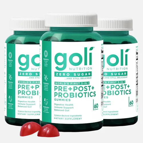 Vista 4 de Goli Zero Sugar Pre Pro - Gomitas postbióticas 3 en 1 del mundo con DE111, XOS, MCC1849, sin alcoholes de azúcar, veganas, aptas para dieta