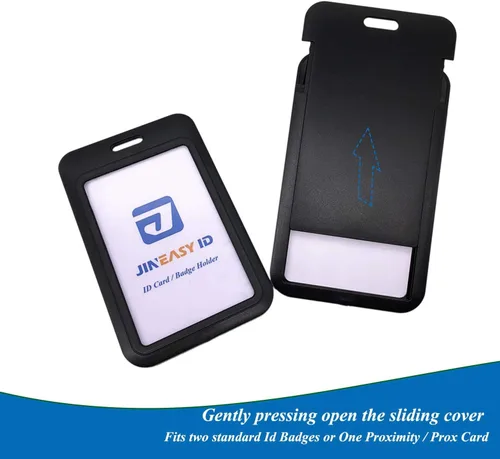 Vista 8 de JINEASY ID Breakaway - Carrete retráctil para tarjetas de identificación con soporte para tarjetas de identificación de plástico duro, color negro