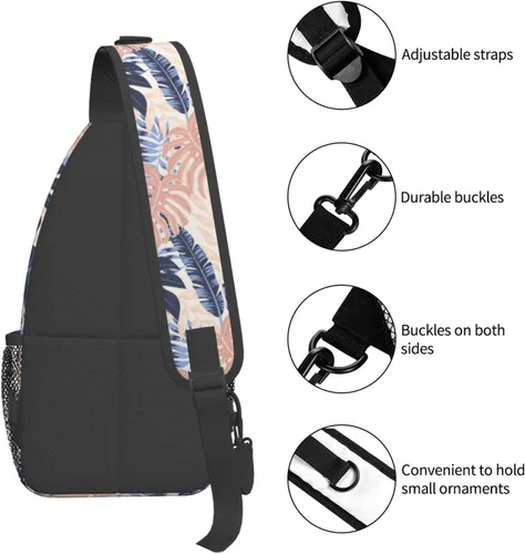 Vista 4 de PETTDY Bolso bandolera para hombres y mujeres, mochila de hombro, bolsas de pecho, mochila cruzada para senderismo, camping, viajes al aire libre