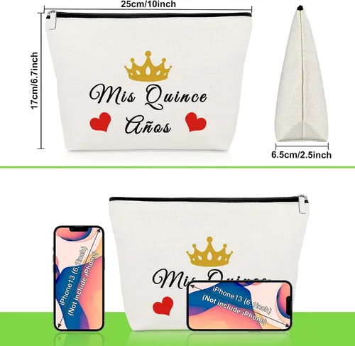 Vista 3 de Regalos de cumpleaños 15 para niñas, bolsa de maquillaje, regalos de cumpleaños para adolescentes de mamá, regalos de dulces 15 años, bolsa
