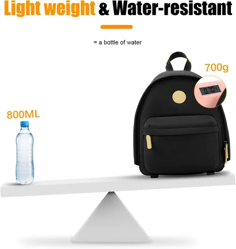 Vista 5 de Cwatcun Mochila para cámara pequeña para mujer, bolsa de cámara réflex digital de moda con correa de trípode, compartimento para laptop y divisores