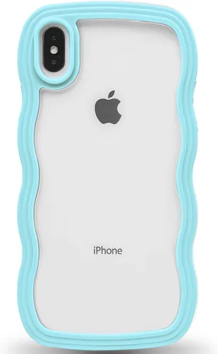Vista 127 de Anuck Funda para iPhone 13 Pro con borde ondulado, diseño trasero transparente, agarre antideslizante, forma de marco rizado ondulado, a prueba