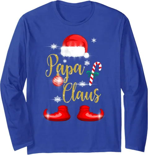 Vista 3 de Camiseta de manga larga con diseño de Papá Noel para papá y papá, Negro, S