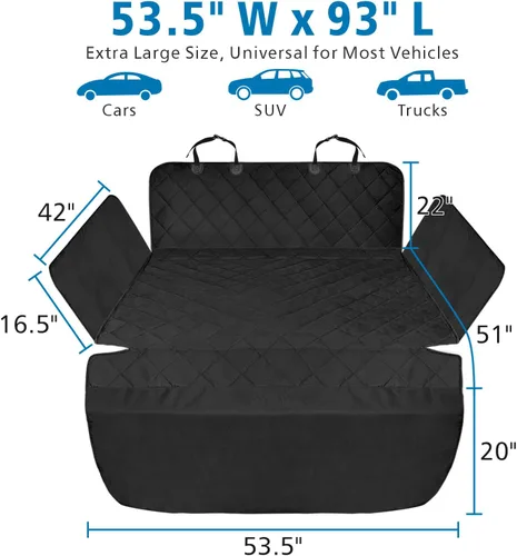 Vista 2 de Forro de carga SUV para perros con paredes laterales, cubierta de carga resistente para SUV Water Resistant, Bumper Flap, Non-Slip Trunk Mat, Rear