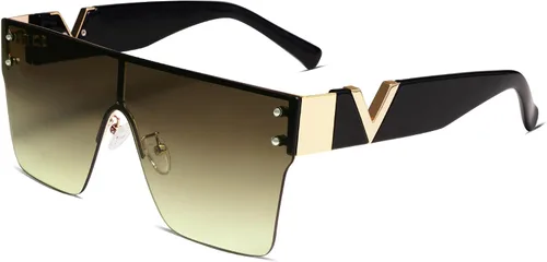 Vista 18 de Allarallvr Gafas de sol cuadradas de gran tamaño para mujeres hombres vintage de moda clásica gafas de sol de sol para mujer AR82087