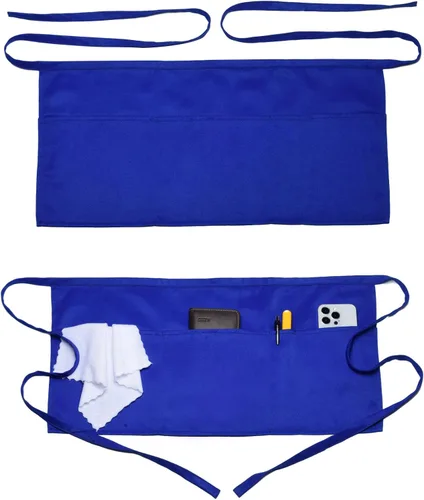 Vista 13 de 2 Pack Server Apron with 4 Pockets, Waitress Waiter Waist WaterDrop Resistant Short Aprons