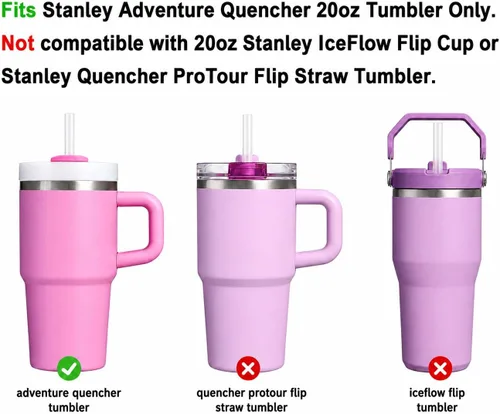 Vista 3 de Pajitas de repuesto compatibles con vaso Stanley Quencher de 20 onzas, popotes reutilizables de 8.5 pulgadas, accesorios para vasos de bebida