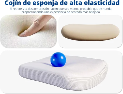 Vista 6 de TRALT Silla ergonómica de oficina, silla de escritorio con reposacabezas ajustable, silla de computadora de soporte lumbar, silla cómoda de malla