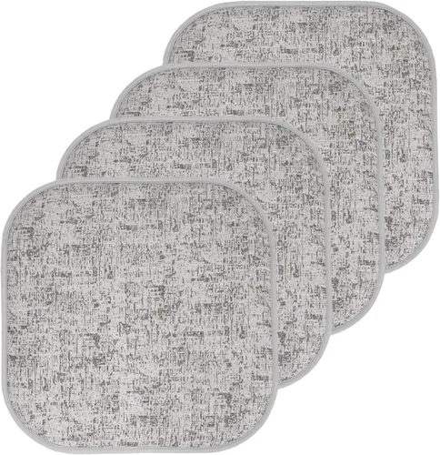 Vista 144 de Sweet Home Collection Cojines de espuma viscoelástica para silla, antideslizantes, diseño de panal de abeja, 16 x 16 pulgadas, paquete de 2