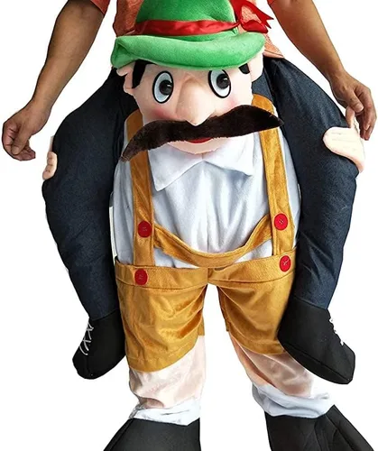 Vista 2 de JIUYUE Oktoberfest Beer Guy Shoulder Halloween Carry Ride On Beer Guy Oktoberfest PARYT Disfraz de mascota para adultos, Amarillo