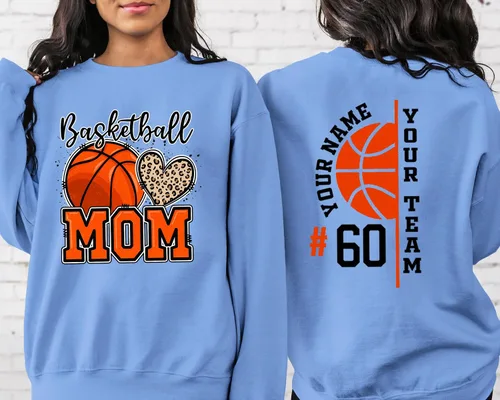 Vista 3 de IZI POD Sudadera personalizada de baloncesto para mamá, sudadera de baloncesto para mamá, sudadera para mujer
