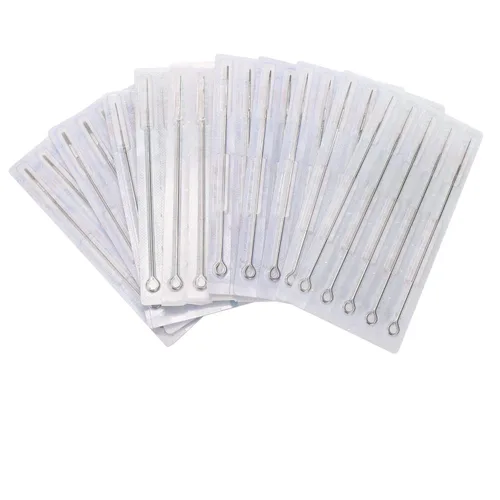 Vista 2 de Agujas de tatuaje genéricas 1RL – 50 piezas desechables esterilizadas Bugpin Premium Quality Tattoo Needle Liners 1 Round Liner Silver