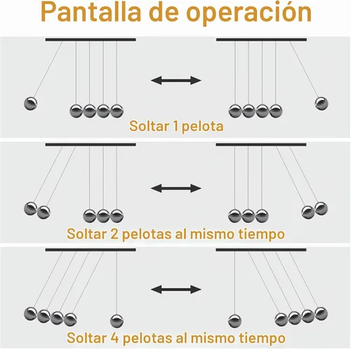 Vista 8 de Sealive Newton's Cradle Bolas de acero grandes y resistentes con base