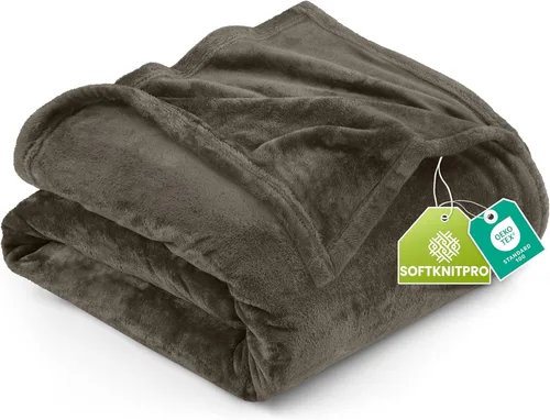 Vista 143 de Utopia Bedding - Manta de vellón de lujo, mullida, antiestática; manta de suave microfibra de 8.8 oz/yd² (300 g/m²) para sofá y cama; tamaño Gris
