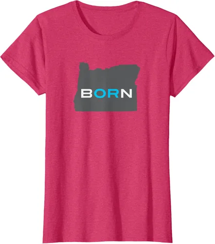 Vista 4 de Nacido en Oregon Camisa – Estado Mapa Born Idea de regalo, Negro