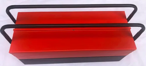 Vista 4 de CARLTONMAN Caja de herramientas portátil de 3 capas y 5 bandejas de 21 pulgadas, organizador universal de herramientas plegable, cuerpo de metal