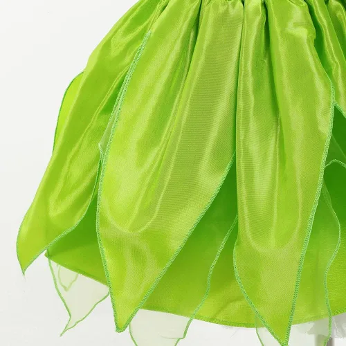 Vista 5 de Szytypyl Disfraz de Tinkerbell para niñas, Halloween, fiesta de cumpleaños, vestido de hadas con orejas y alas de Pixie