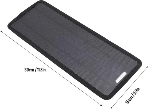Vista 2 de Fafeicy Portable Solar Car Battery Charger, with Polycrystalline Panel and Intelligent Charging Technology, for RVs and Boats High Efficiency 6W ABS