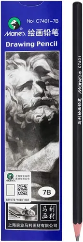 Vista 2 de Lápices de boceto, pinturas artísticas, lápices de madera, lápices profesionales, 12 piezas (7B)