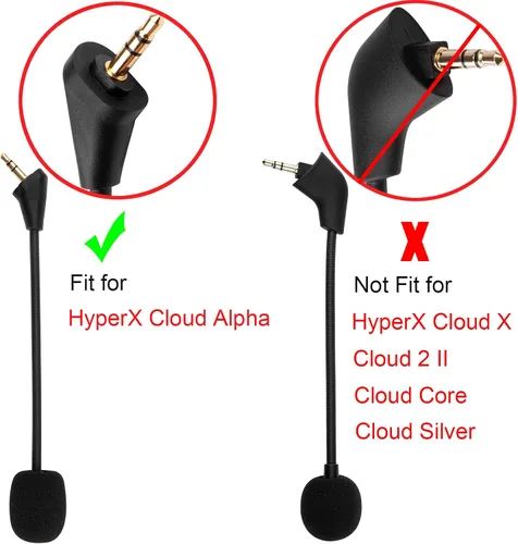Vista 3 de Micrófono de juego de repuesto para auriculares Kingston HyperX Cloud Alpha Gaming, 0.138in para auriculares