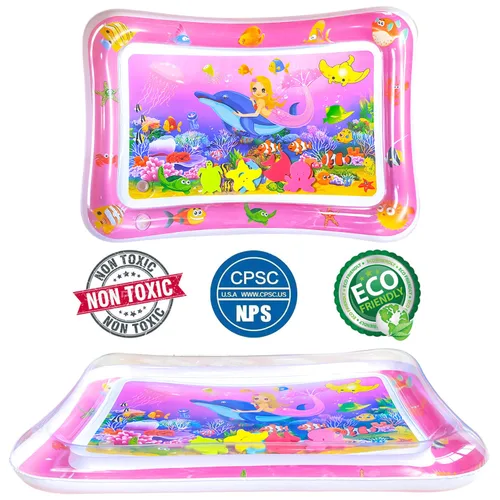 Vista 7 de ZHUYNXIR Alfombras de juego acuáticas para la hora del estómago, alfombrillas para la hora del estómago, alfombrilla de agua para bebé para niños