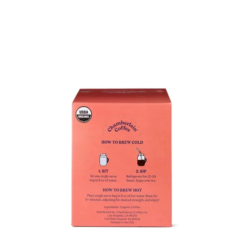 Vista 8 de Chamberlain Coffee Mezcla de tostado medio Cold Brew Singles – USDA Organic, 10 porciones individuales con diferentes sabores – Café arábica – Sabor