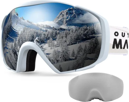 Vista 28 de OutdoorMaster - Gafas de esquí con cubierta, antivaho OTG para nieve/snowboard La cubierta integrada ayuda a proteger la lente, con ajuste OTG