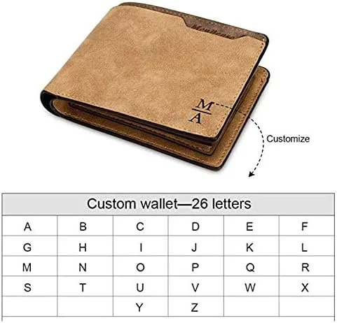 Vista 7 de Lovejewelry Carteras personalizadas para hombres, cartera de piel grabada con fotos para papá e hijo, Style 6, Vintage