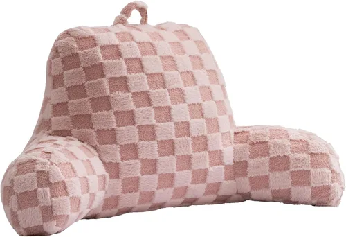 Vista 11 de Aimuan Almohada de Lectura a Cuadros Reposaespaldas de Cuña para Cama Almohada a Cuadros con Brazos Soporte para la Espalda para Sentarse en la Cama