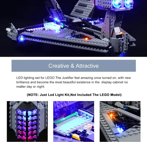 Vista 4 de BrickBling Kit de iluminación LED compatible con Lego 75323 The Justifier Building Set, versión mejorada de luces compatibles con Lego Justifier