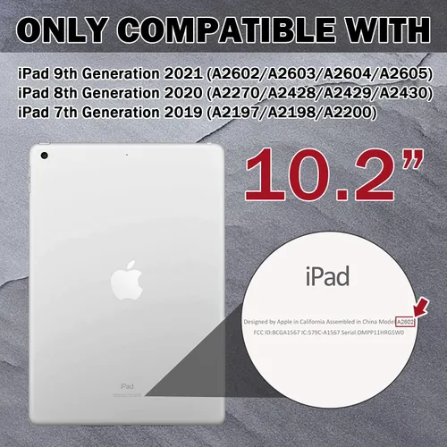 Vista 2 de ZoneFoker Funda para iPad de 9ª/8ª/7ª generación 2021/2020/2019 (10.2 pulgadas), Resistente de Servicio Pesado Grado Militar a Prueba de Golpes