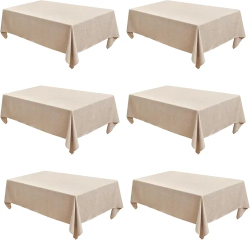 Vista 12 de Fitable - Mantel cuadrado de lino sintético resistente a las arrugas, tela neutral, para mesa de interior o exterior, para cocina o comedor