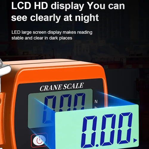 Vista 2 de Báscula digital de gancho para colgar, escala de grúa electrónica de 1102 libras, 1,102.3 lbs, pantalla LCD, báscula de peso portátil para colgar