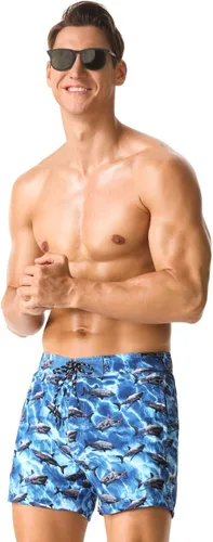 Vista 5 de Nonwe Shorts de baño suaves de secado rápido para hombre, ajuste relajado, con dibujo