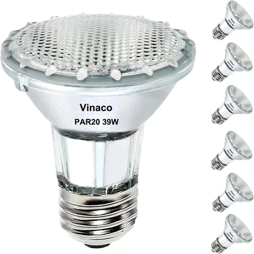 Vista 10 de Vinaco Halogen PAR20 Flood Bulb Dimmable 39W 120V Warm White 2800K E26 Base